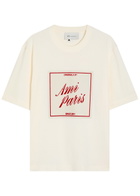 Ami Paris Logo-appliquéd Cotton T-shirt Off White
