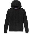 Ralph Lauren Purple Label - Slim-Fit Cable-Knit Cashmere Hoodie - Charcoal