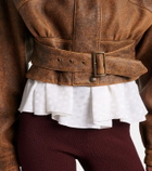 Chloé Cropped leather biker jacket