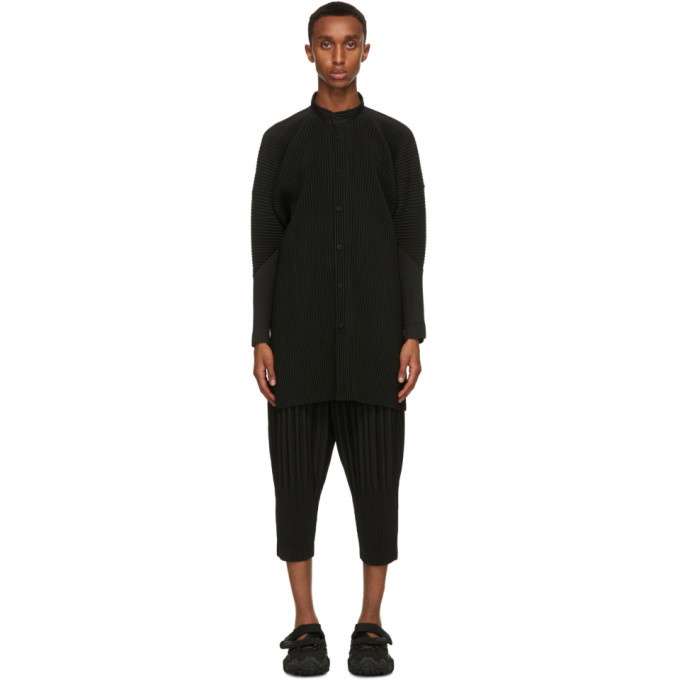 Photo: Homme Plisse Issey Miyake Black Monthly Colors August Collarless Shirt
