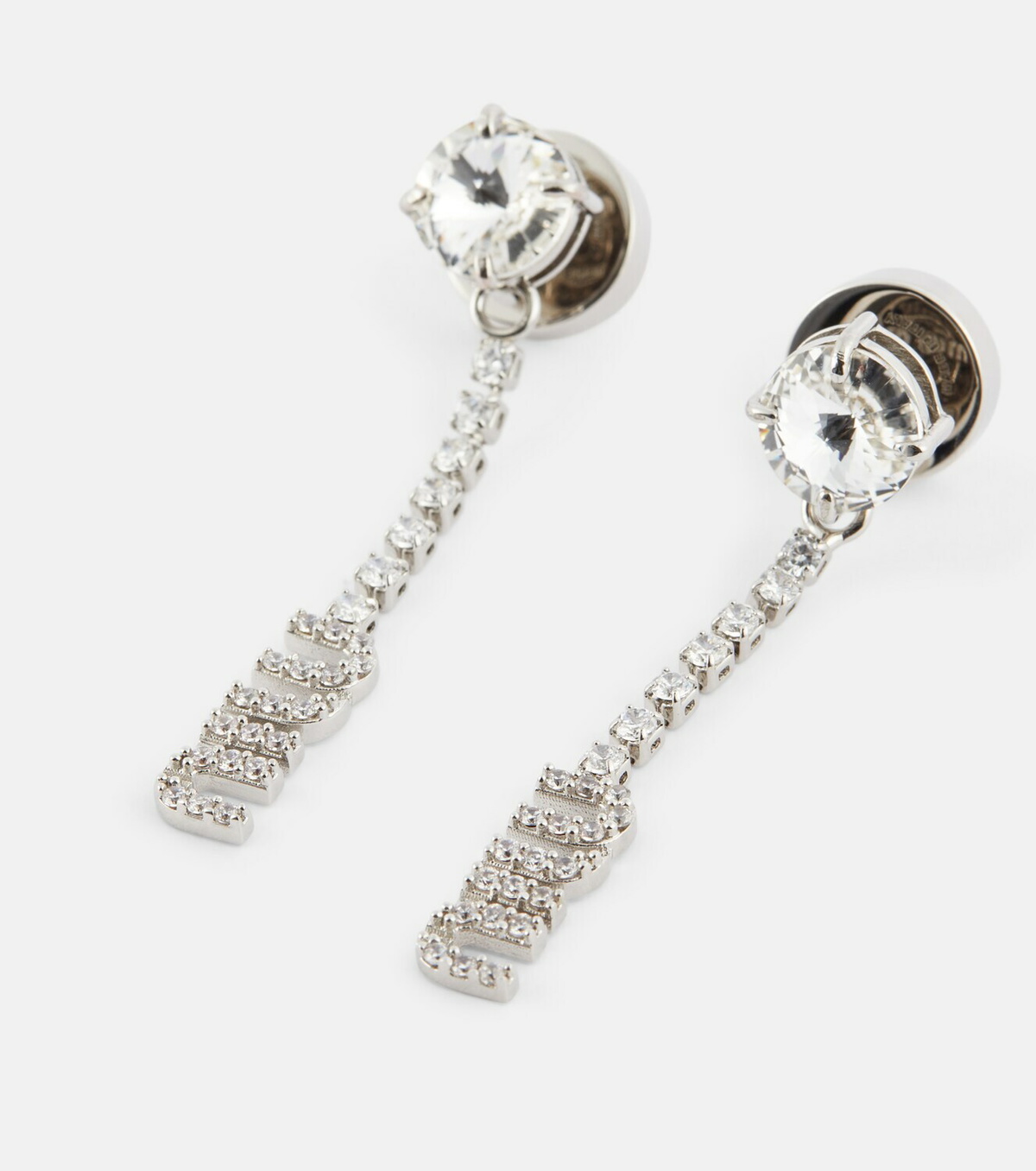 Miu Miu Logo crystal-embellished earrings Miu Miu