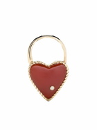 Yvonne Léon 9K Gold Creole Cadenas Coeur Agate Single Drop Earring