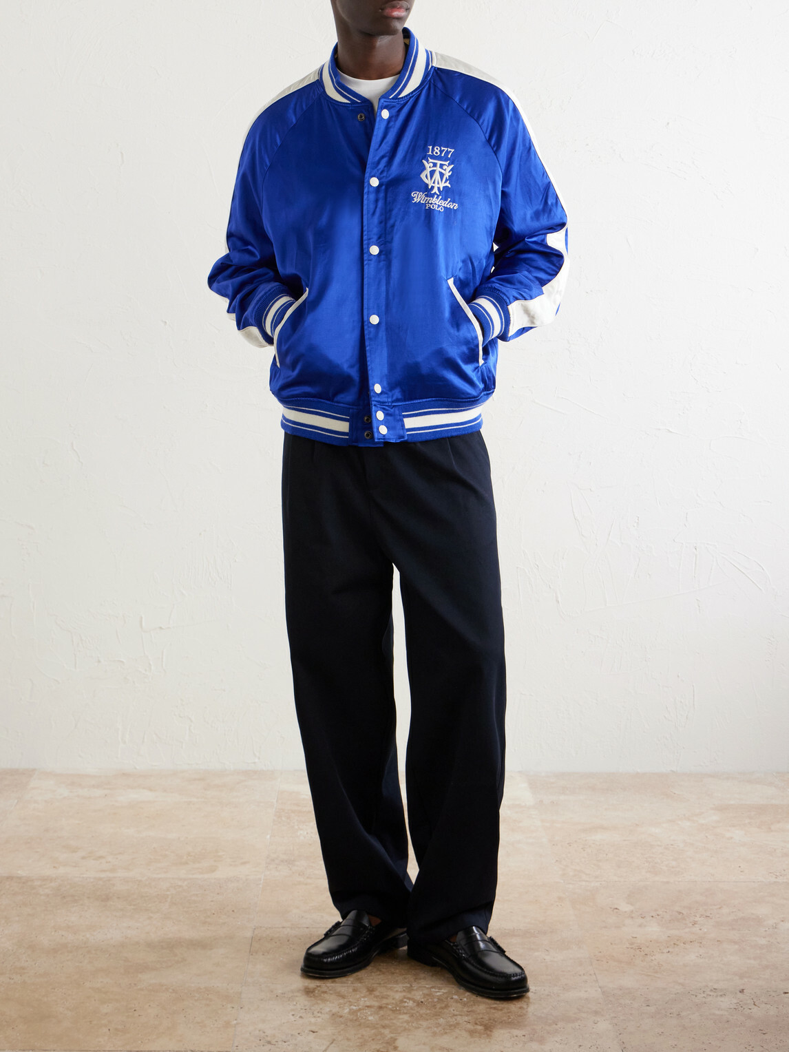 Polo Ralph Lauren - Wimbledon Cotton-Blend Woven Bomber Jacket - Blue