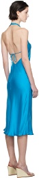 Silk Laundry Blue Halter Midi Dress