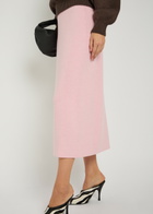 Khaite Patri Wool-blend Midi Skirt Light Pink