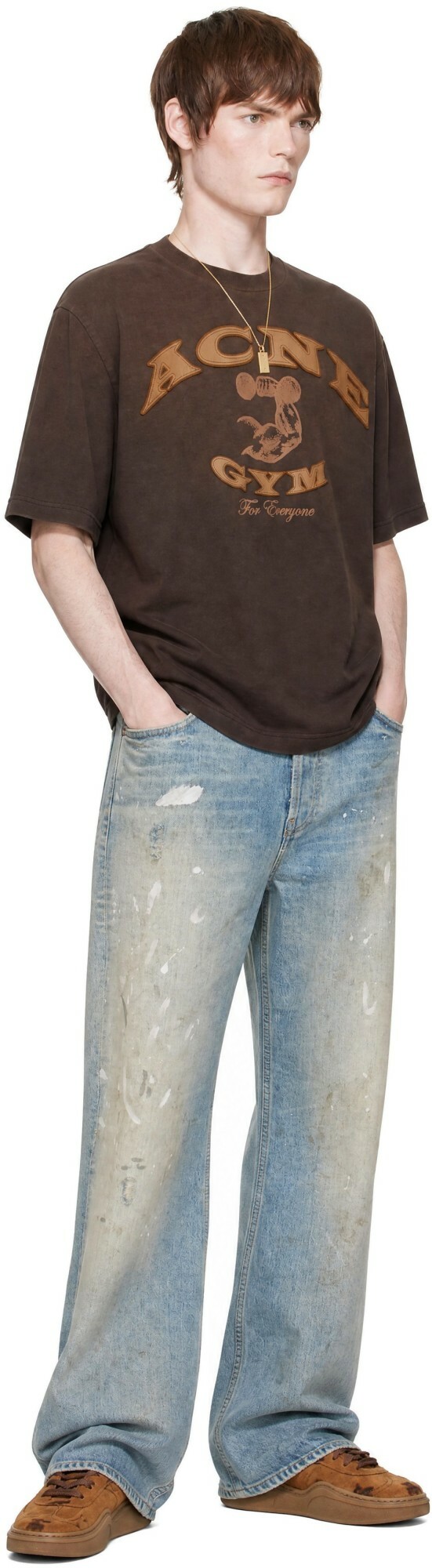Acne Studios Brown Logo T-shirt