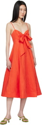 ZIMMERMANN Red Crush Tie Front Midi Dress