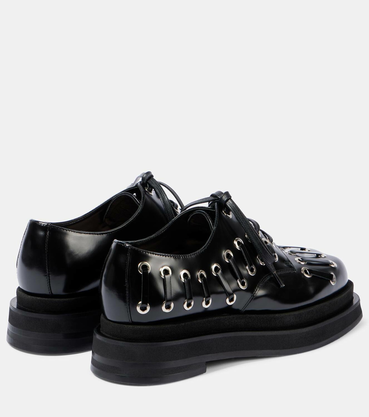 Simone Rocha Heart Toe leather platform brogues