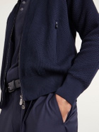 PIACENZA 1733 - Slim-Fit Honeycomb-Knit Cotton Bomber Jacket - Blue