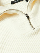 Theory - Lamar Ribbed Wool-Blend Half-Zip Sweater - Neutrals