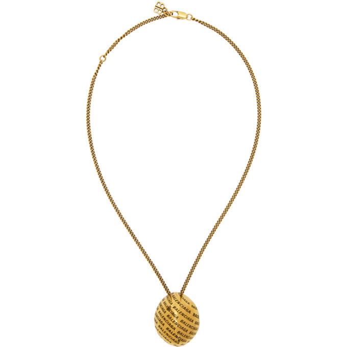 Photo: Balenciaga Gold Precious Logo Necklace