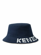 KENZO - Kenzo Graphy Reversible Logo-Detailed Cotton-Twill Bucket Hat - Blue