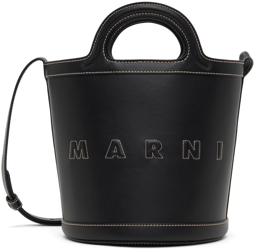 Marni Black Mini Tropicalia Bucket Bag