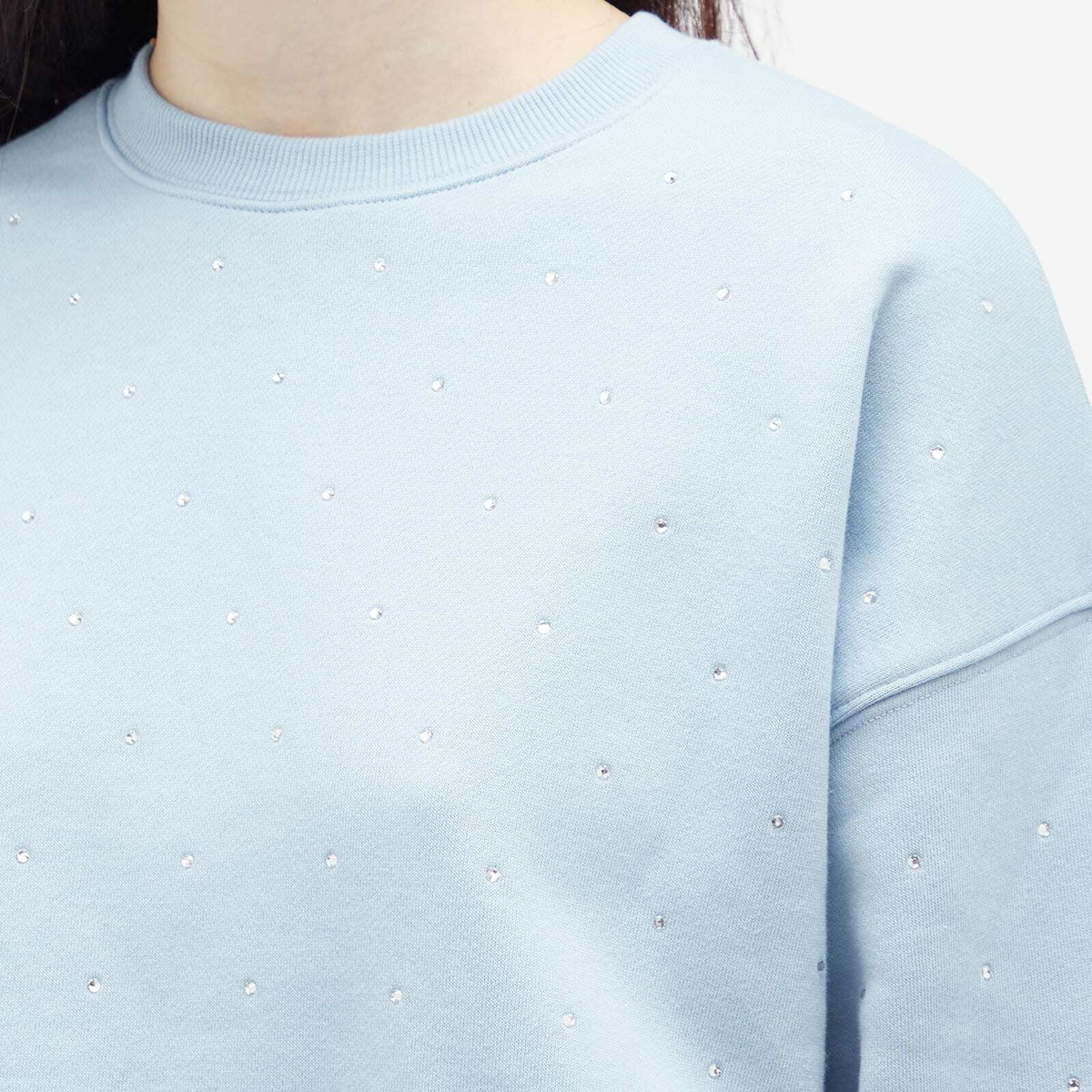 Good American Women's Crystal Crewneck Sweatshirt in Winter Sky