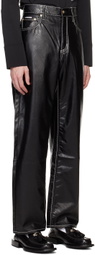 EYTYS Black Benz Faux-Leather Trousers