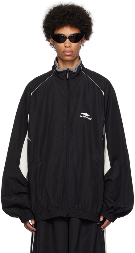 Photo: Balenciaga Black Paneled Track Jacket