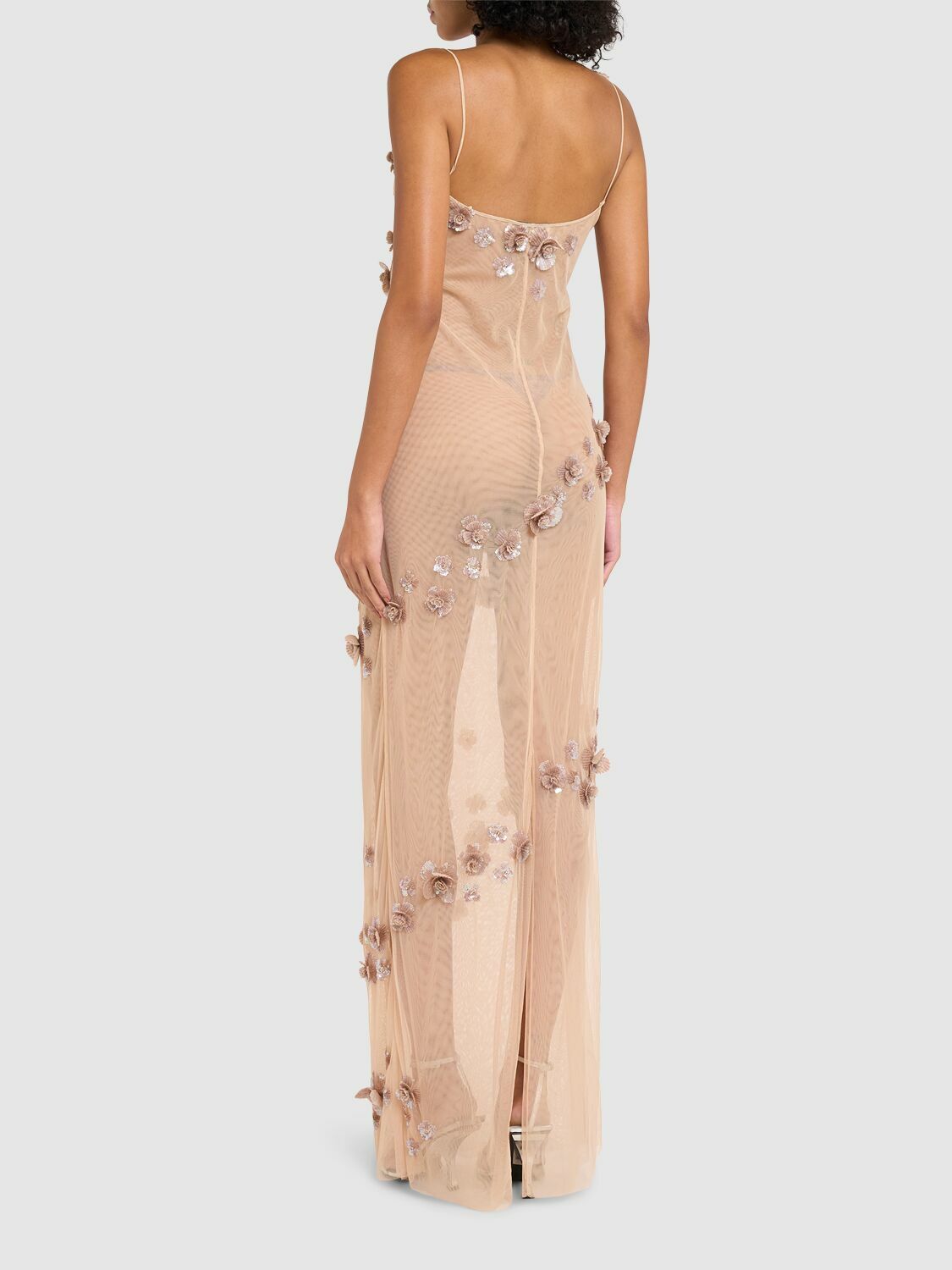 ワンピース BLUMARINE EMBROIDERED TULLE LONG DRESS BLUMARINE Embroidered Tulle Long Dress Blumarine