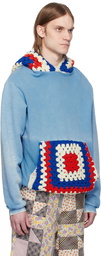 COÛT DE LA LIBERTÉ Blue Killian Crochet Grany Square Hoodie