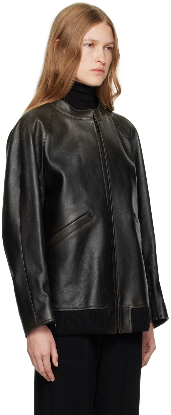 The Row Brown Kengia Leather Jacket