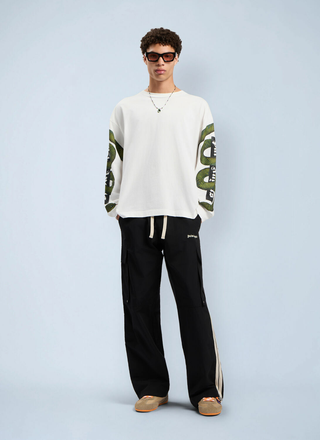 Palm Angels Snake Box Logo Long Sleeve T-Shirt