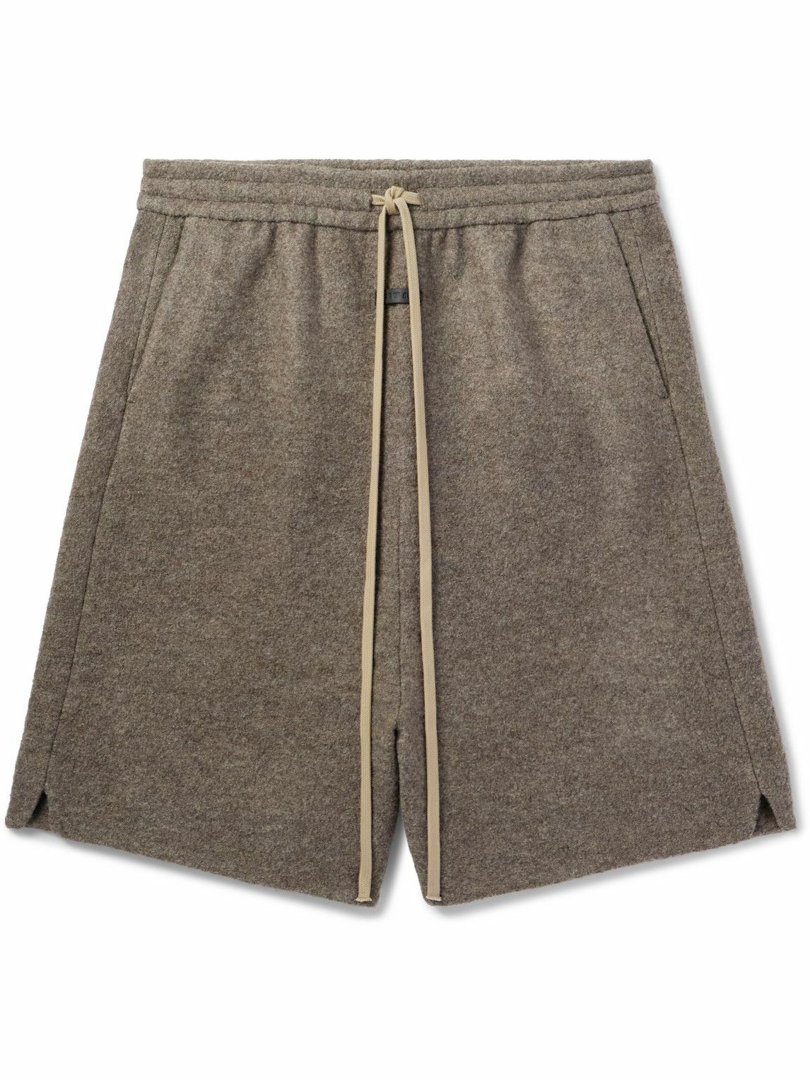 Fear of God - Logo-Appliquéd Boiled Wool-Flannel Drawstring Shorts