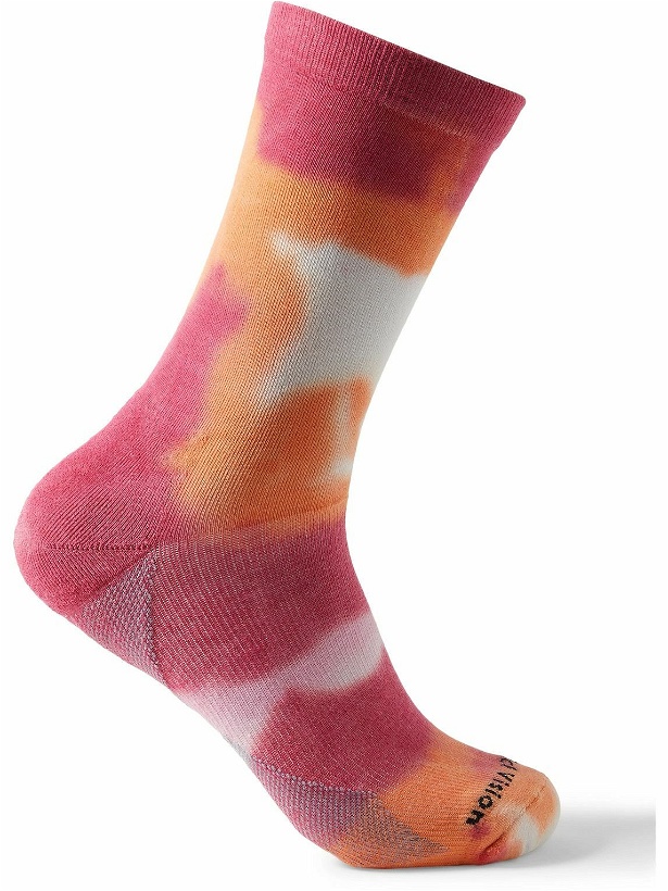 Photo: DISTRICT VISION - Yoshi Tie-Dyed Cotton Socks - Red