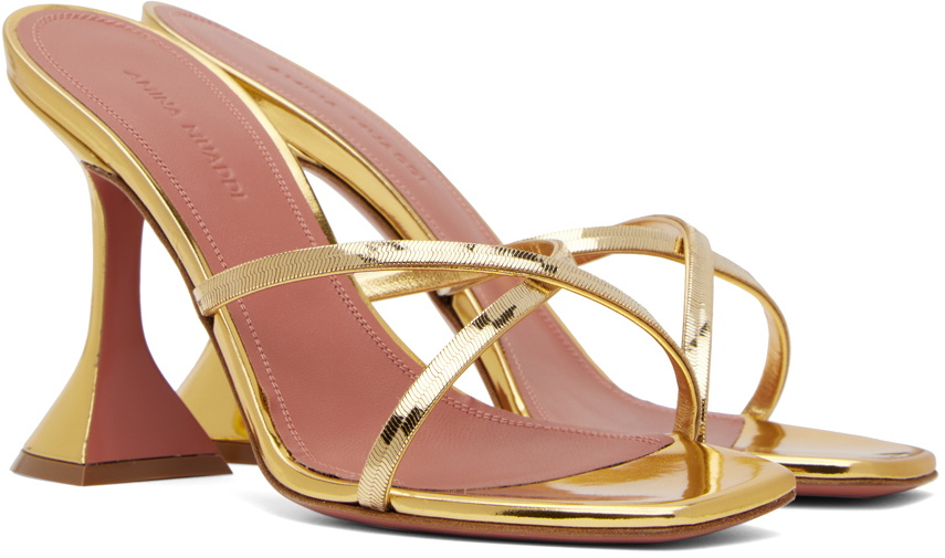 サンダル・ミュール AMINA MUADDI ADUTSALNDAL105 Sandals Golden Adut Sandal 105 Amina Muaddi sandals – Michele Franzese