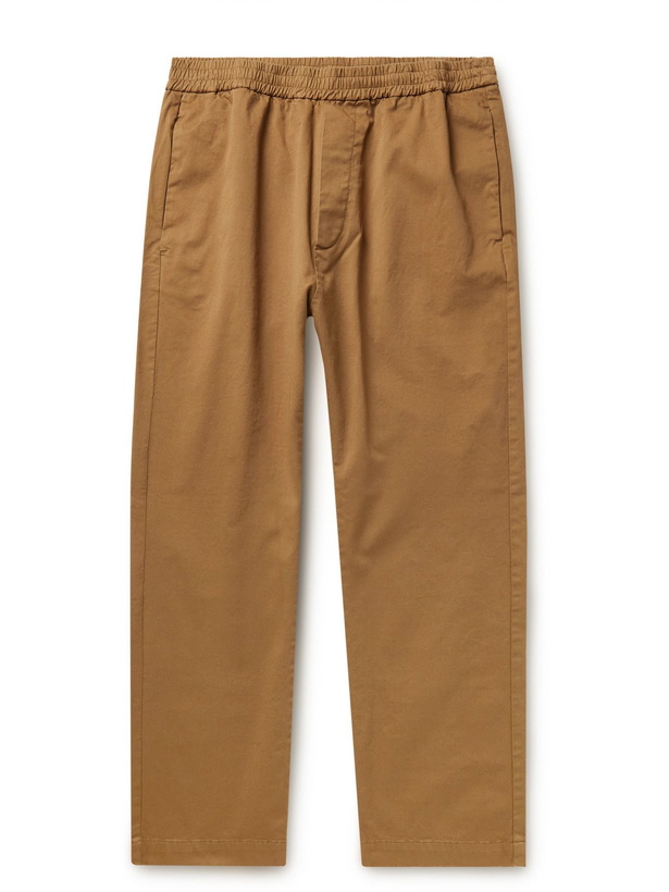 Photo: BARENA - Slim-Fit Stretch-Cotton Twill Trousers - Brown