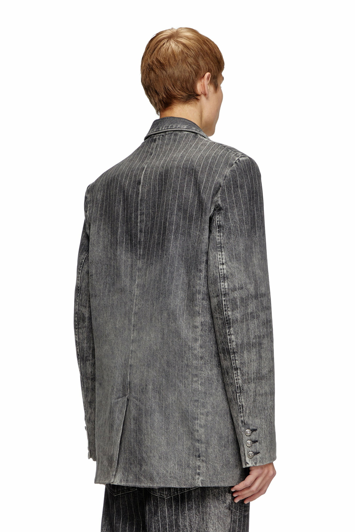Diesel Blazer in tailoring pinstripe denim - Denim Jackets - Unisex - Black