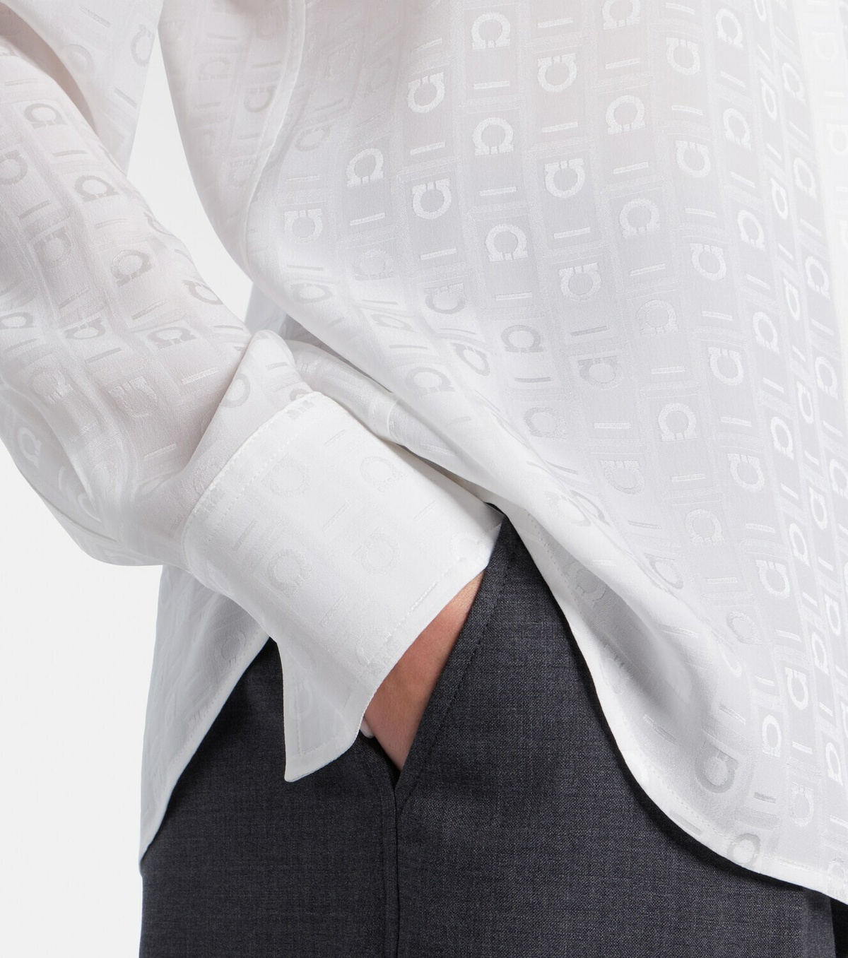Ferragamo Gancini silk crêpe shirt