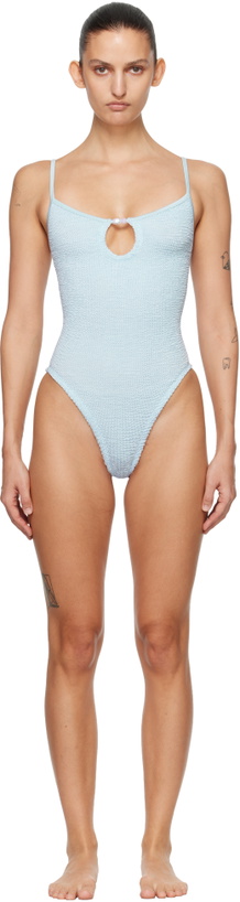 Photo: Hunza G Blue Mia Beaded Swimsuit