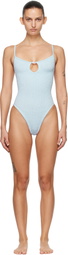 Hunza G Blue Mia Beaded Swimsuit
