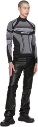 MISBHV Black Moto Faux-Leather Trousers