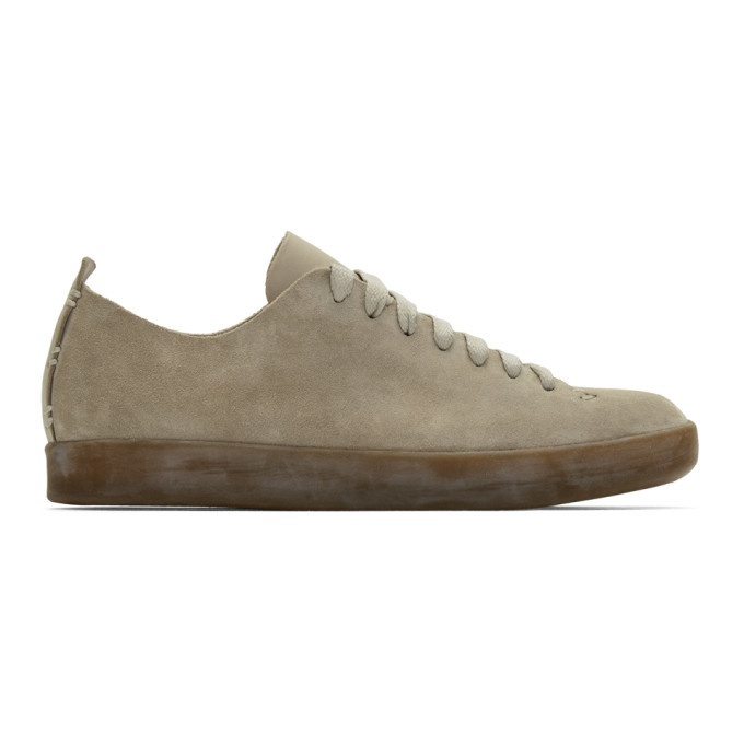 Photo: Feit Grey Suede Hand-Sewn Low Latex Sneakers