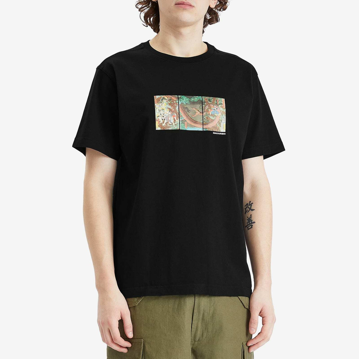 Maharishi Men's Snake Triptych T-Shirt in Black Maharishi