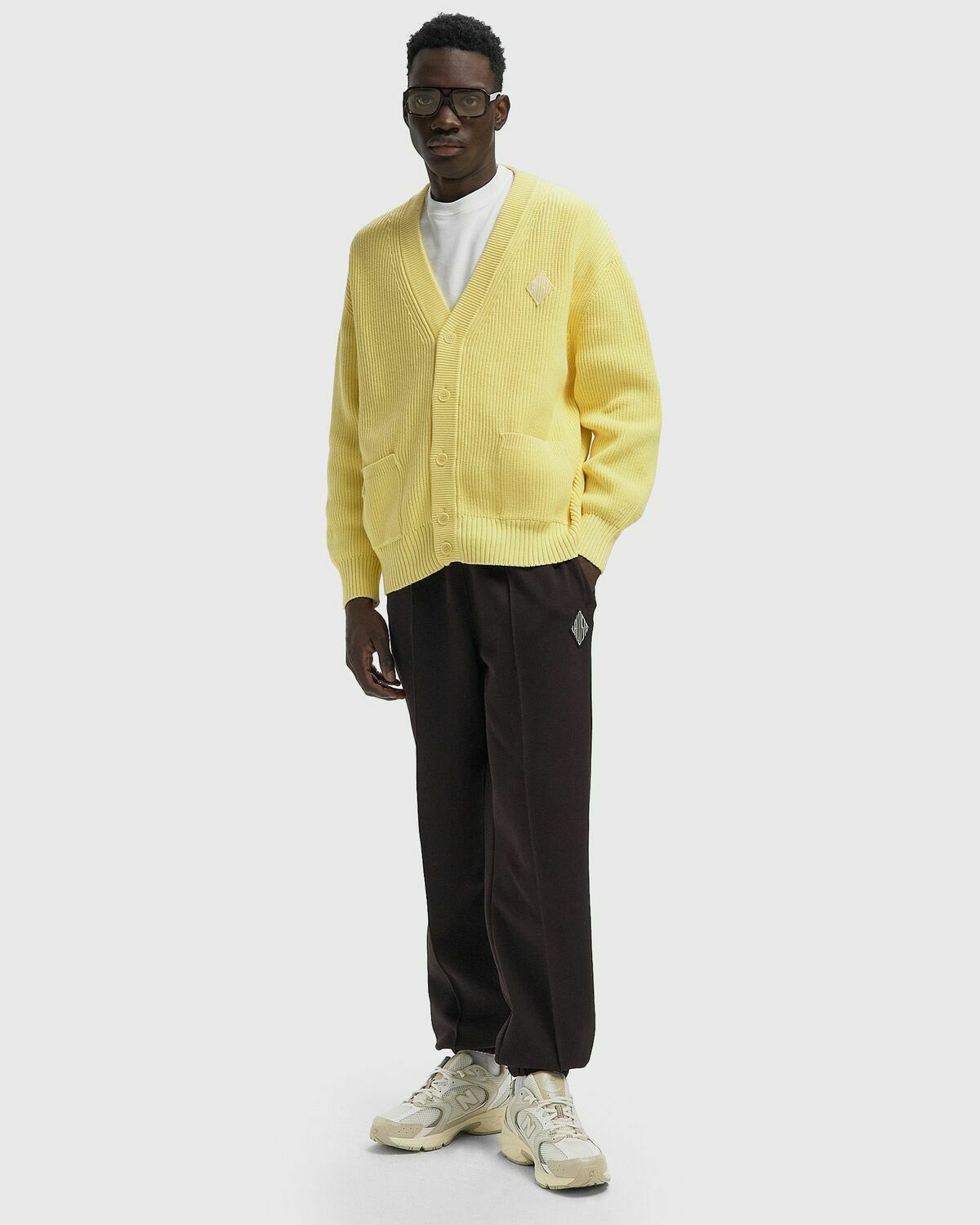 Lacoste KNIT CARDIGAN yellow Mens Zippers & Cardigan