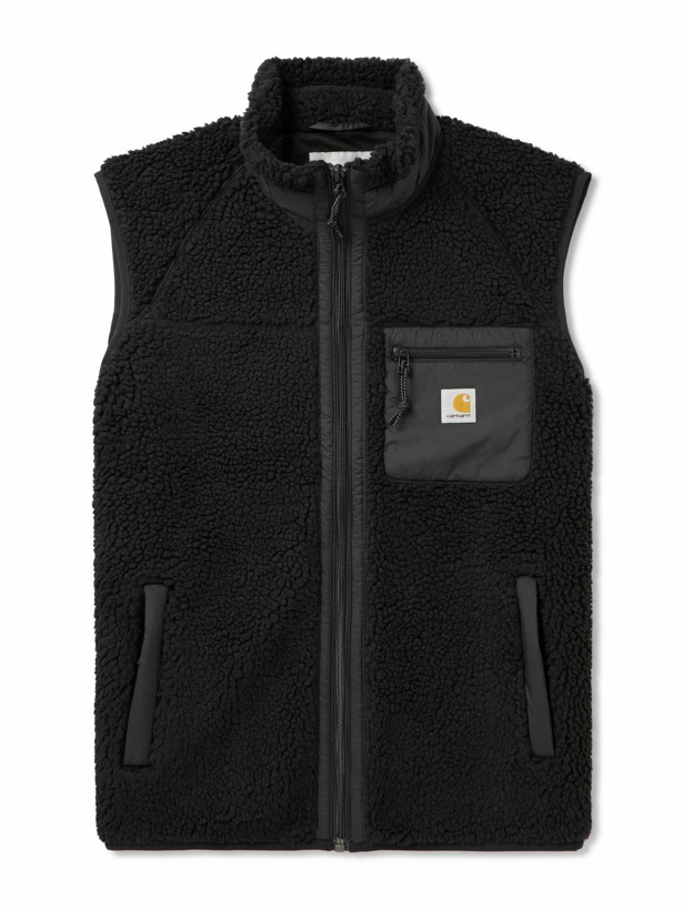 Photo: Carhartt WIP - Prentis Logo-Appliquéd Nylon-Trimmed Fleece Gilet - Black