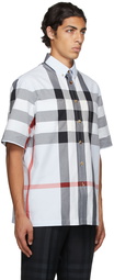 Burberry Blue Cotton Check Short Sleeve Shirt