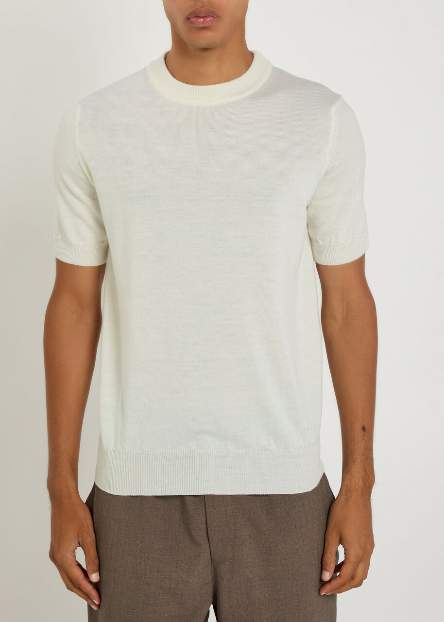 Aurélien Knit Merino Wool T-shirt Ivory