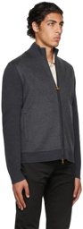 Dunhill Grey Front Track Sweater