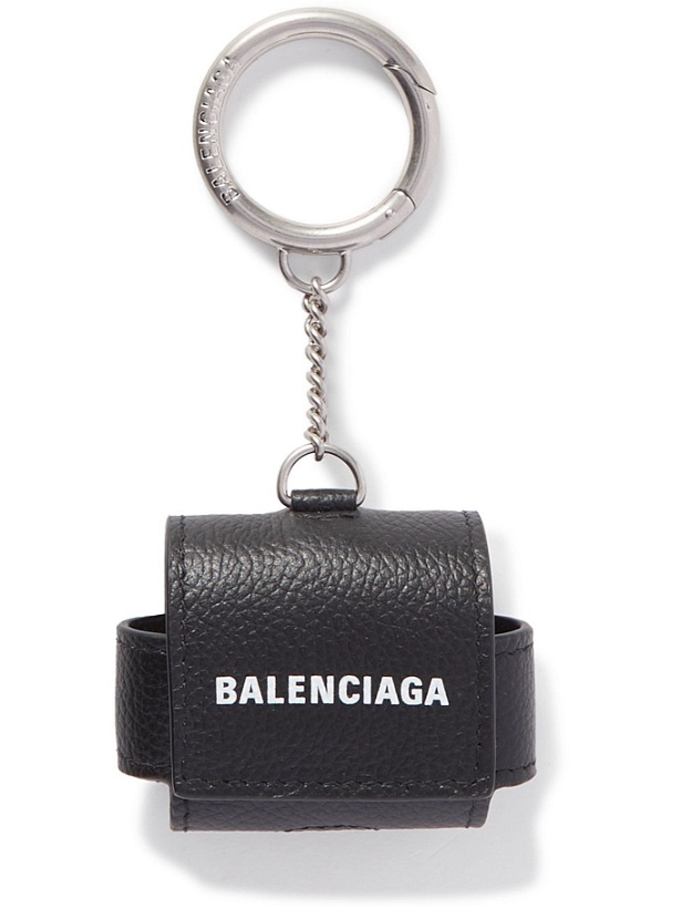 Photo: BALENCIAGA - Logo-Print Full-Grain Leather AirPods Pro Case