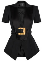 Balmain Belted Wool Jacket Black