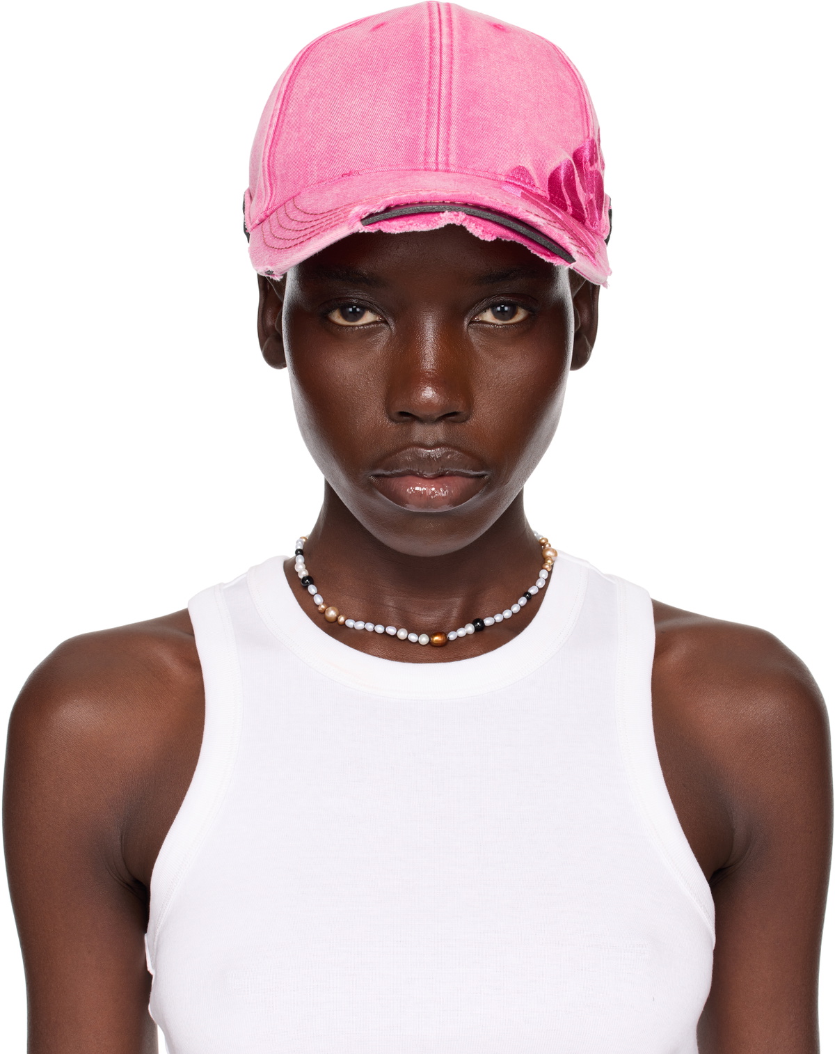 Martine Rose SSENSE Exclusive Pink Roll Back Cap