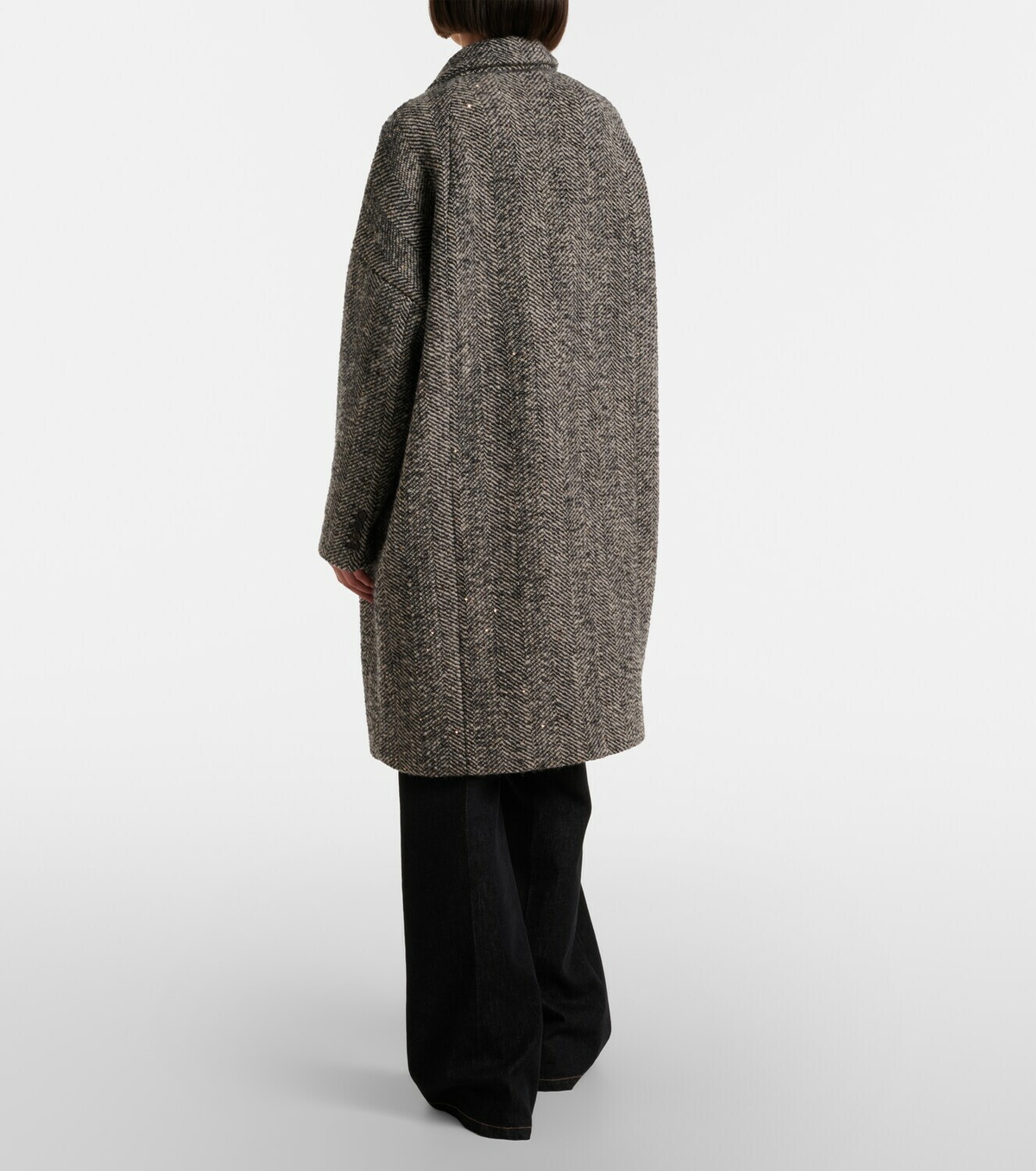 Brunello Cucinelli Herringbone wool-blend coat