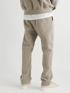 FEAR OF GOD ESSENTIALS - Straight-Leg Logo-Flocked Cotton-Blend Jersey Sweatpants - Brown