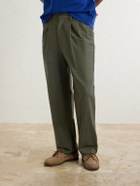 Aimé Leon Dore - Straight-Leg Pleated Cotton Trousers - Brown