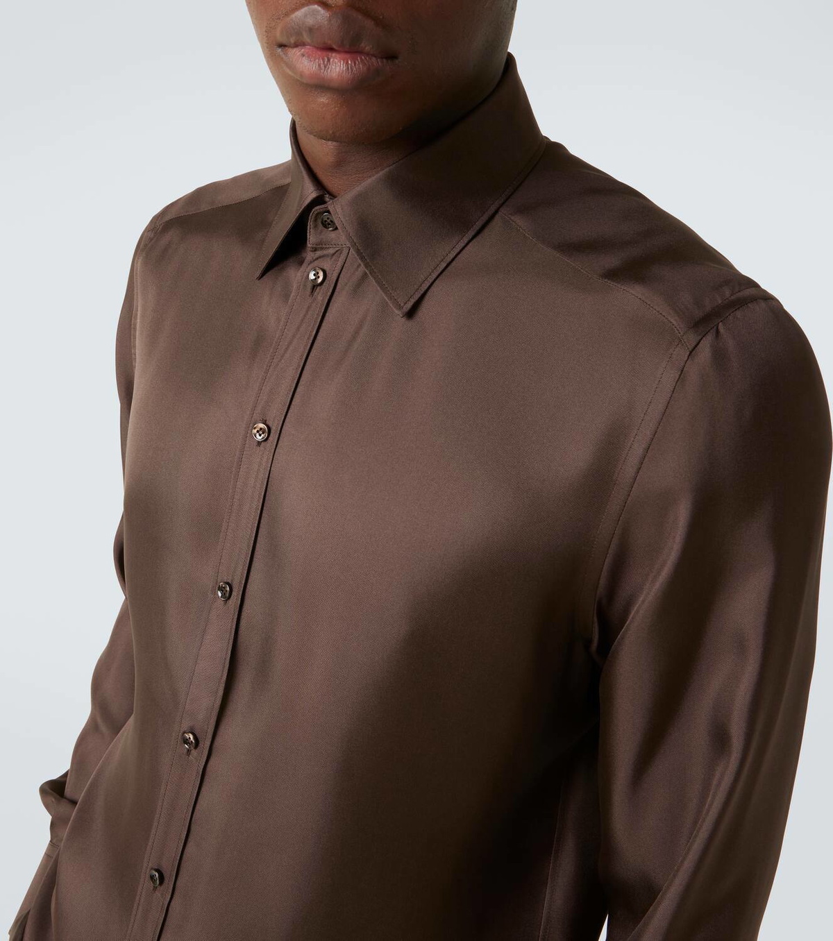 Grey Dark Brown Mens Dress Shirt Andamen Dark Mocha Shirt