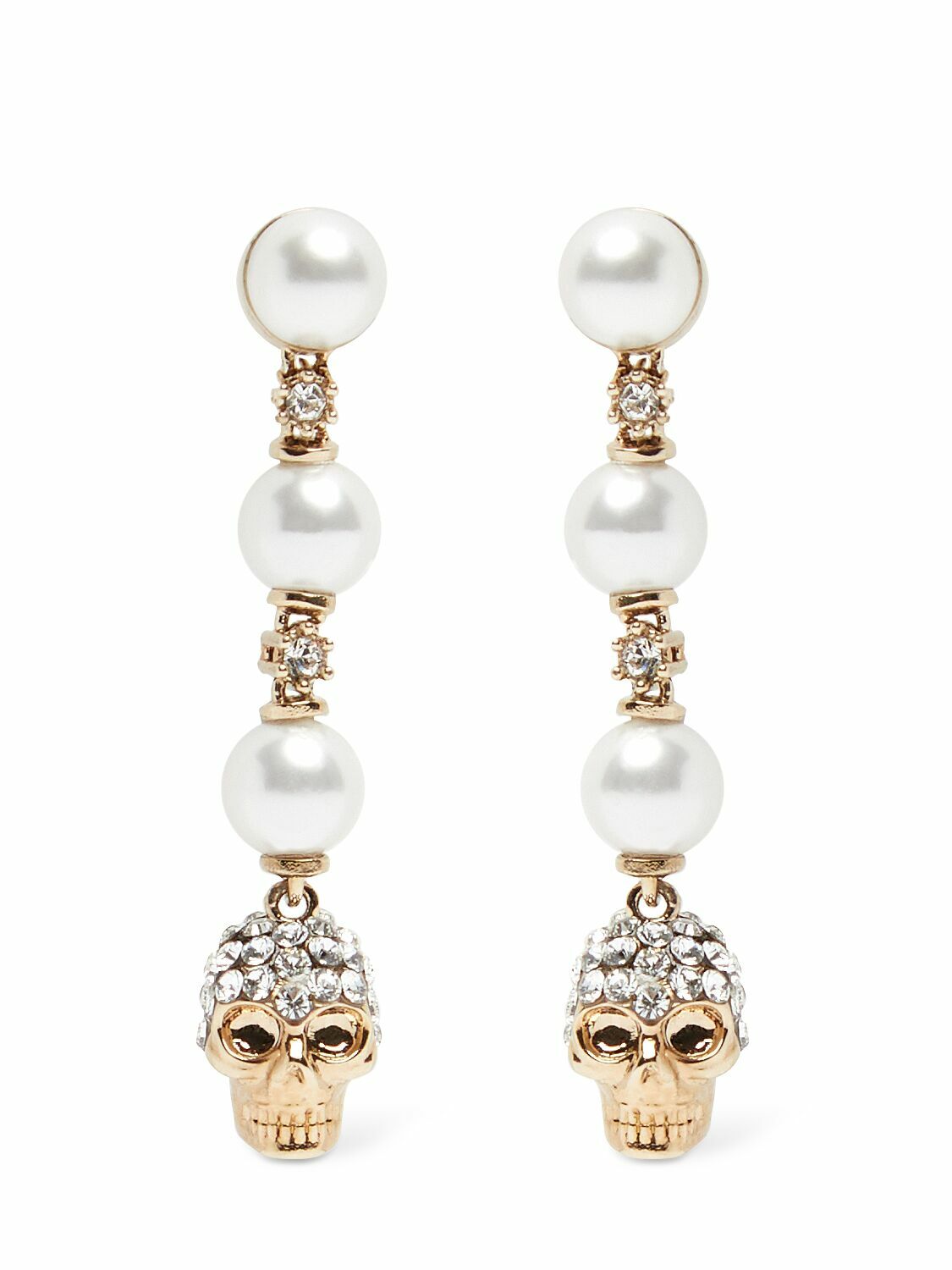 ピアス ALEXANDER MCQUEEN SKULL BAR EARRINGS Skull bar earrings in gold - Mc Queen | Mytheresa