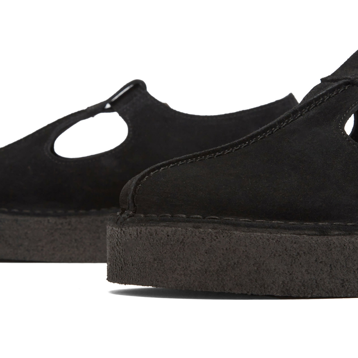 Clarks Originals Women's Trek Wedge T-Bar in Black Suede