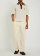 DRÔLE DE Monsieur Drole Maille Ajouré D Miroir Cotton Polo Shirt Off White